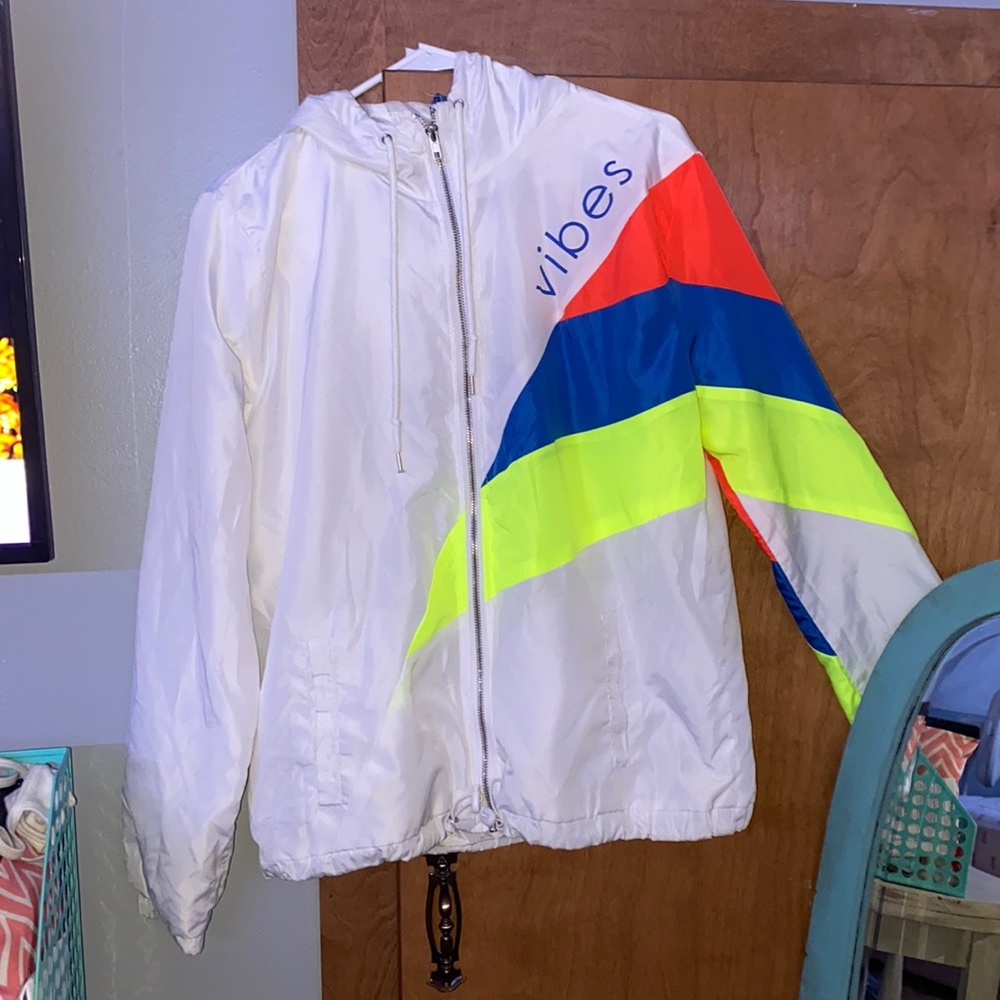 Bright neon and white jacket